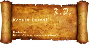 Kocsis Dezső névjegykártya