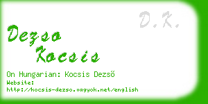 dezso kocsis business card