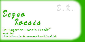 dezso kocsis business card